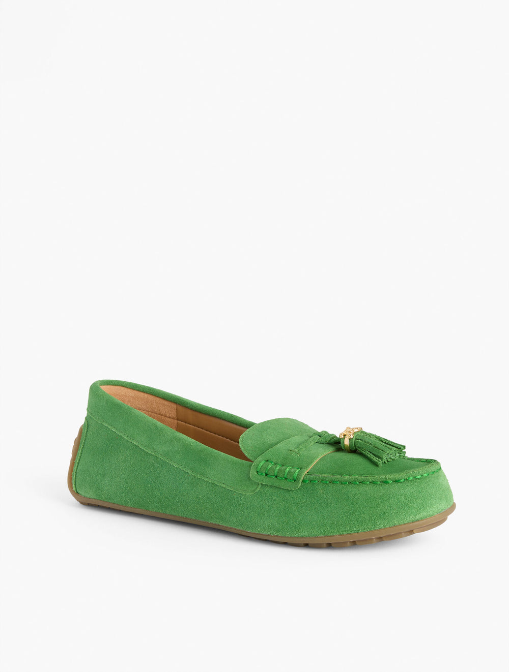 DARK GREEN FERN ARDEN SUEDE DRIVING LOAFERS | Talbots discount