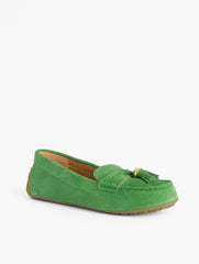 DARK GREEN FERN ARDEN SUEDE DRIVING LOAFERS | Talbots discount