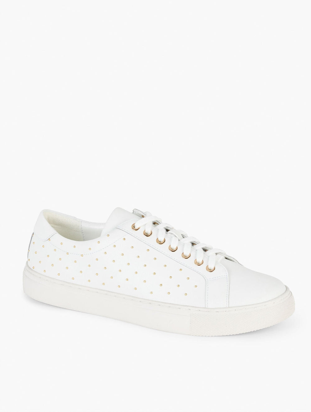 HAVANA TAN|WHITE AUBREY STUDDED NAPPA SNEAKERS | Talbots sale