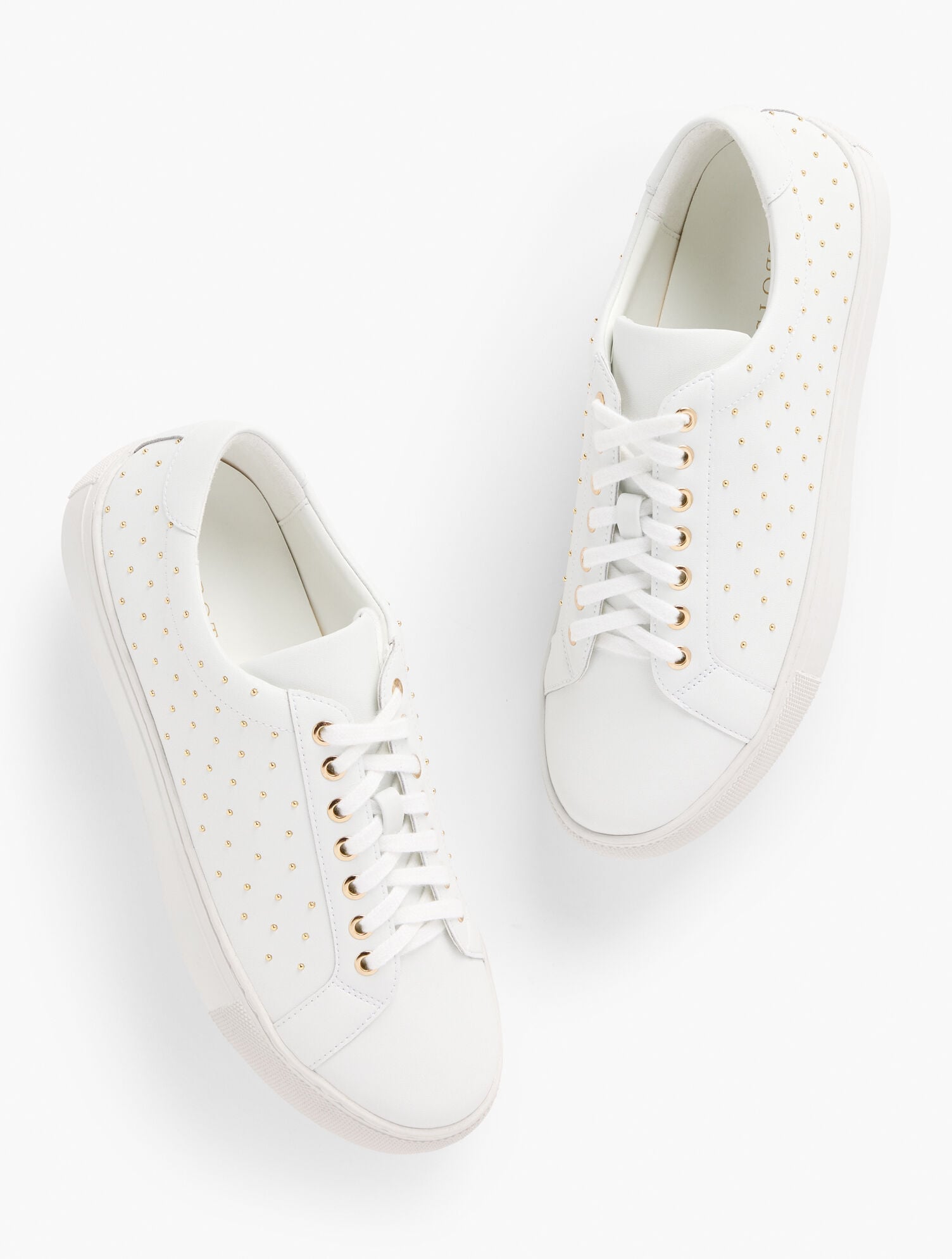 HAVANA TAN|WHITE AUBREY STUDDED NAPPA SNEAKERS | Talbots sale