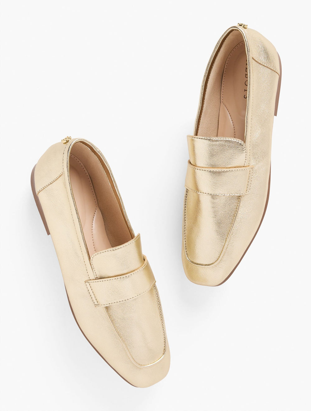 GOLD AUDREY METALLIC NAPPA LOAFERS | Talbots outlet