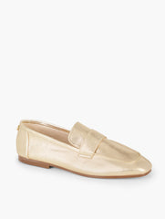 GOLD AUDREY METALLIC NAPPA LOAFERS | Talbots outlet