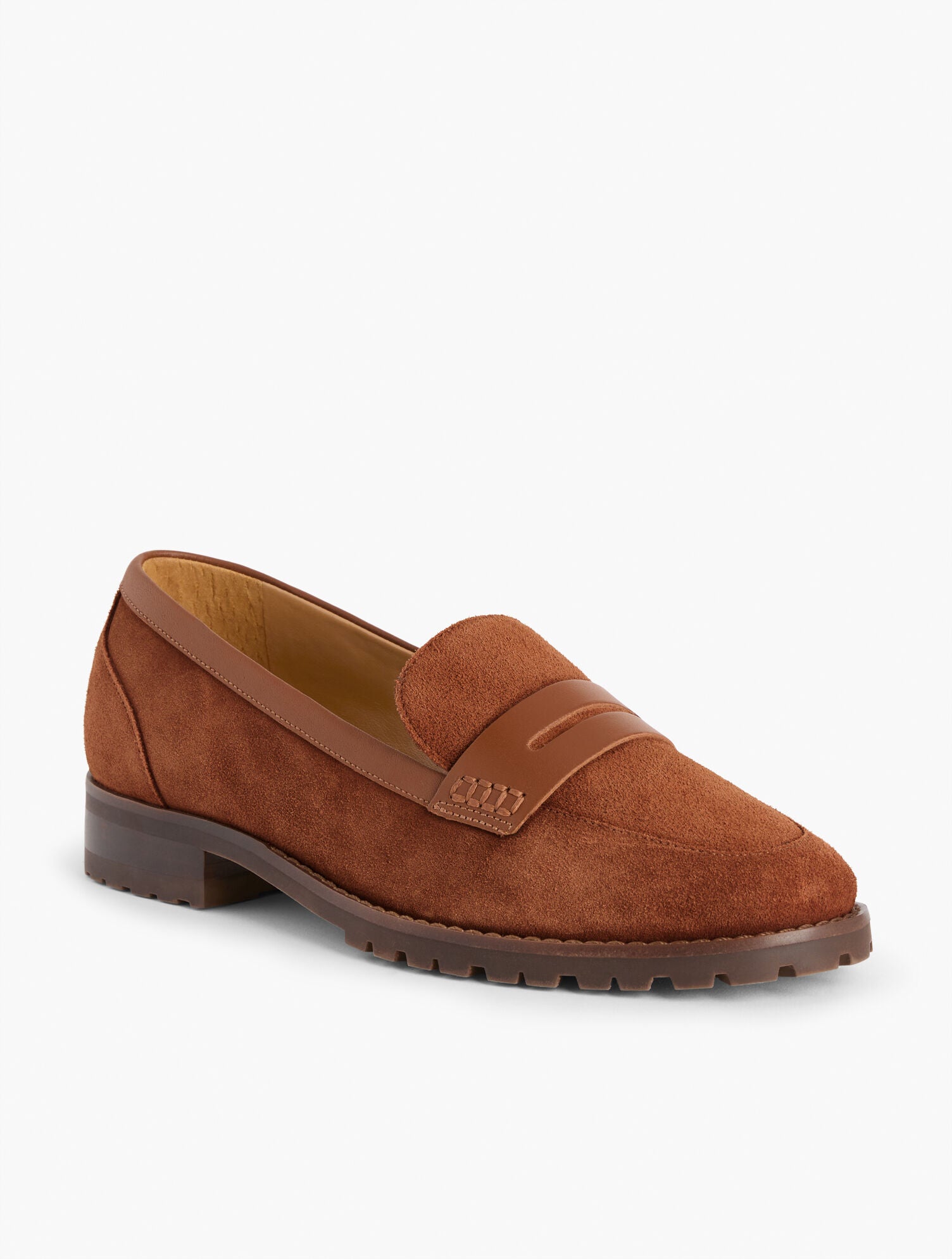 AUTUMN BERRY|BLACK|COGNAC|INDIGO BLUE|PINE GROVE CASSIDY SUEDE PENNY LOAFERS | Talbots sale