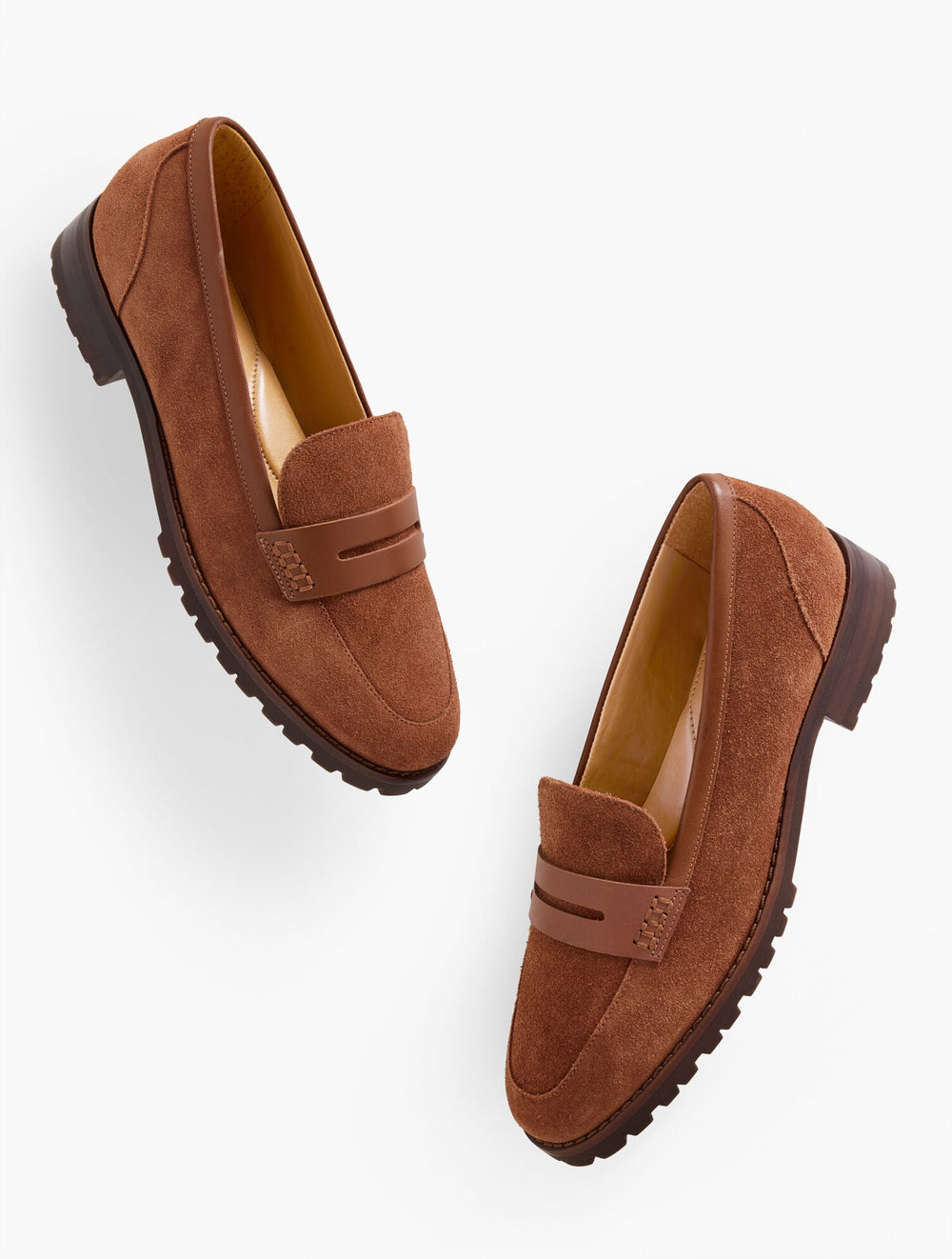 AUTUMN BERRY|BLACK|COGNAC|INDIGO BLUE|PINE GROVE CASSIDY SUEDE PENNY LOAFERS | Talbots sale
