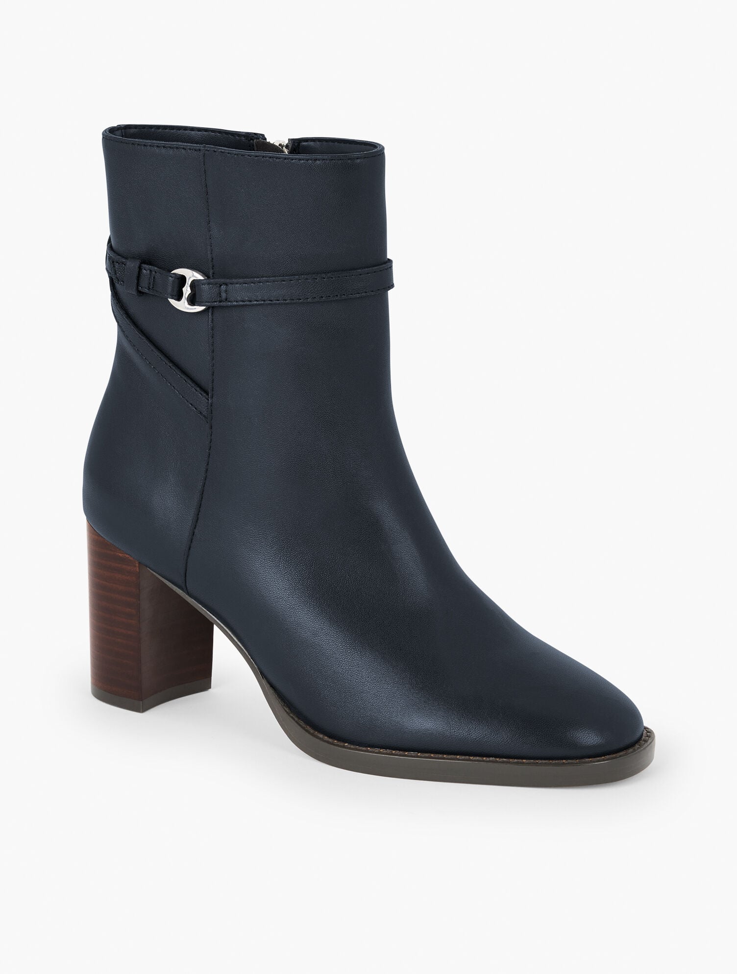 INDIGO BLUE CLAUDETTE NAPPA BLOCK HEEL ANKLE BOOTS | Talbots near me