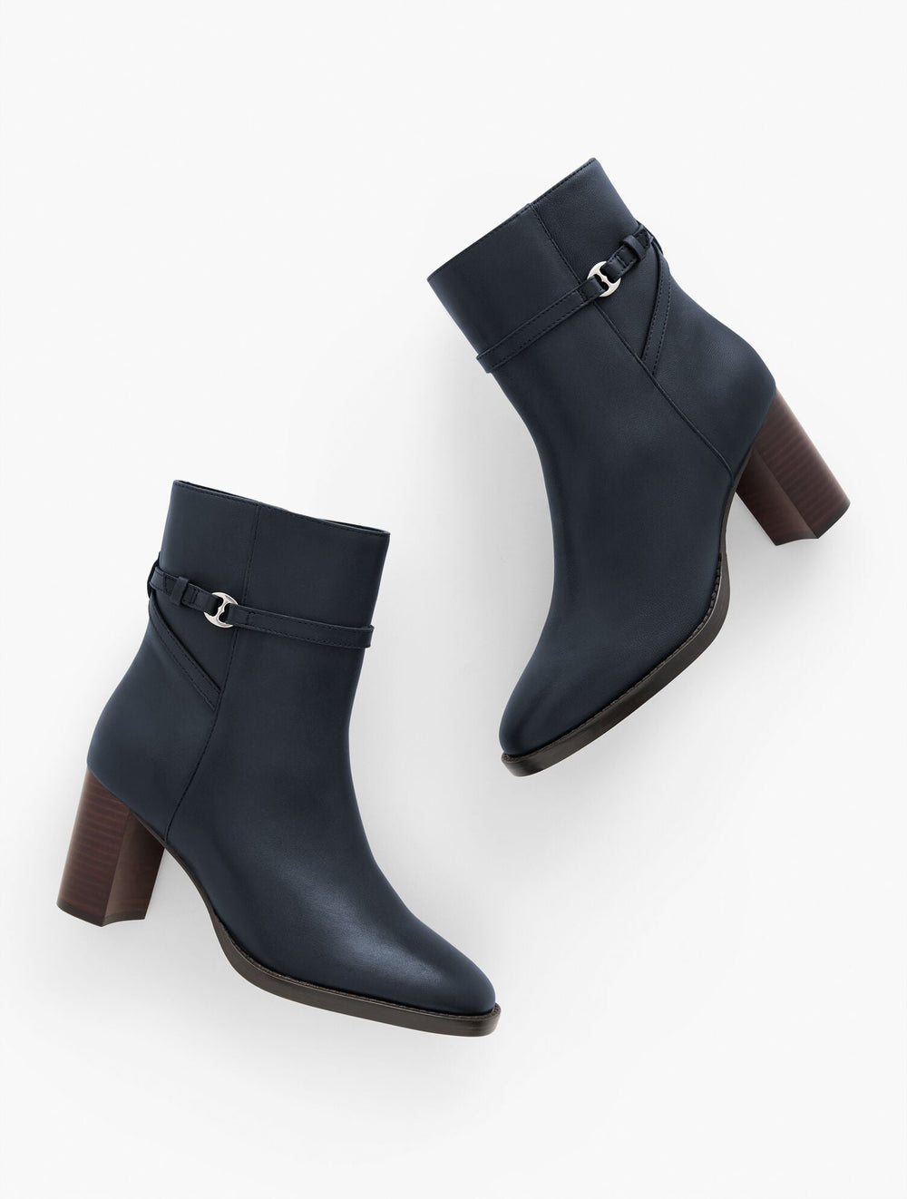 INDIGO BLUE CLAUDETTE NAPPA BLOCK HEEL ANKLE BOOTS | Talbots on sale