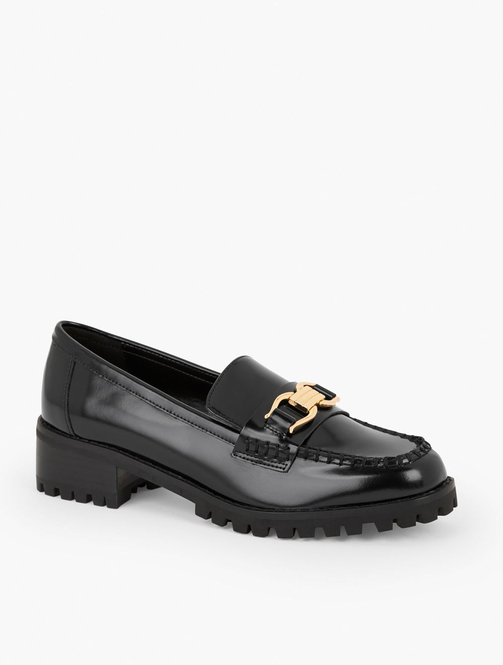 BLACK GIANNA LEATHER LOAFERS | Talbots online