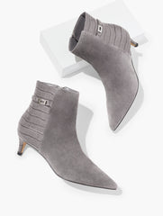 KENDALL GREY KAIT SUEDE CURVED ANKLE BOOTS | Talbots outlet