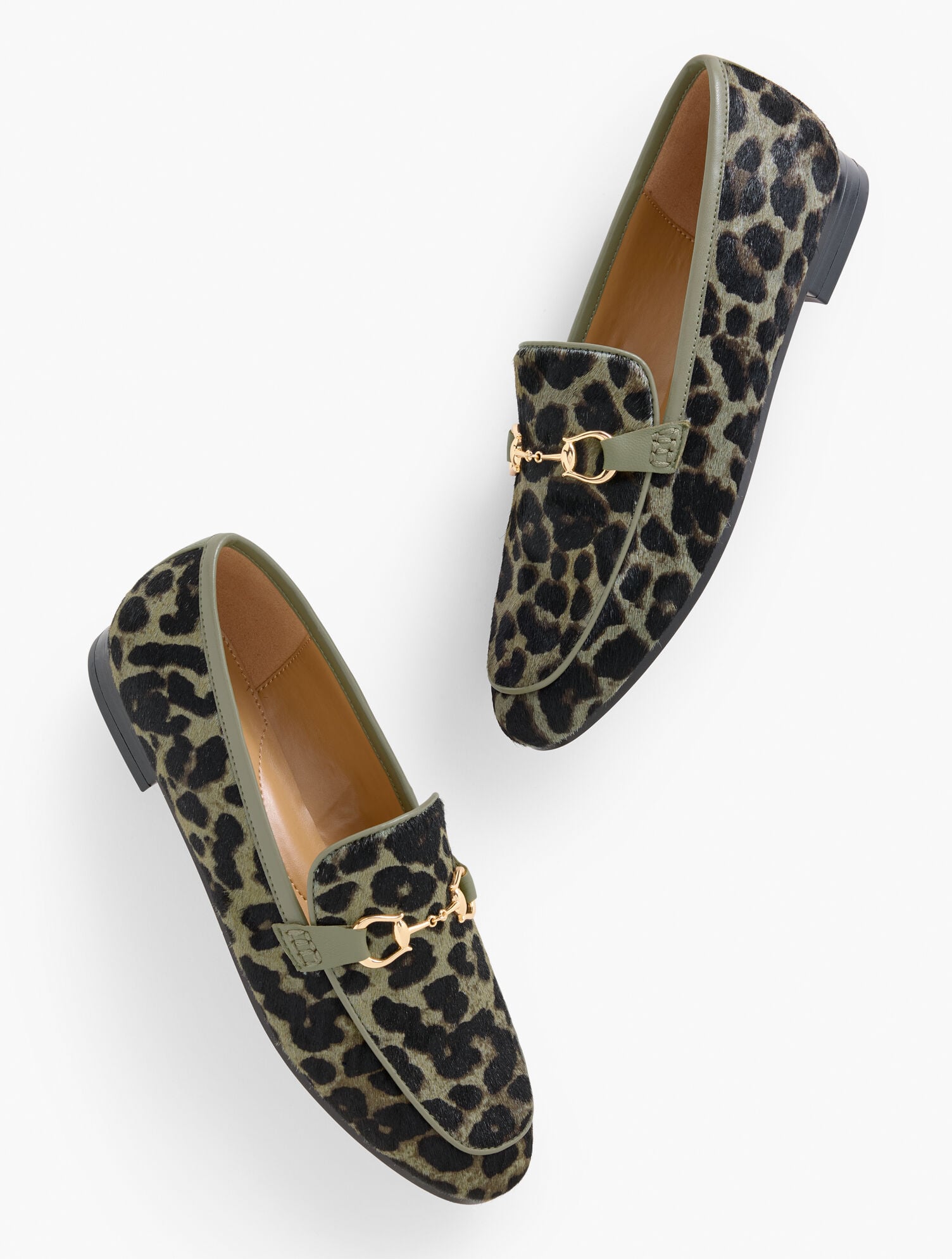 BURNT OLIVE MULTI KATELYN CALF HAIR LOAFERS | Talbots sale