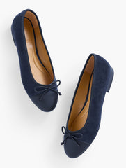 DUSTY MAUVE|INDIGO BLUE MADISON VELVETEEN BALLET FLATS | Talbots sale