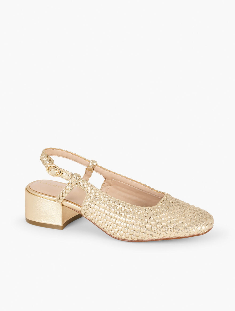GOLD MARLOW METALLLIC WOVEN SLINGBACK FLATS | Talbots discount
