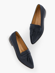 INDIGO BLUE REECE POINTED TOE NAPPA LOAFERS | Talbots discount