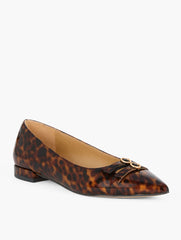 BROWN MULTI SCARLET TORTOISESHELL CUT OUT NAPPA FLATS | Talbots on sale
