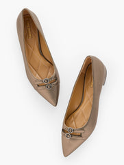 BRONZE SCARLET METALLIC CUT OUT NAPPA FLATS | Talbots for sale