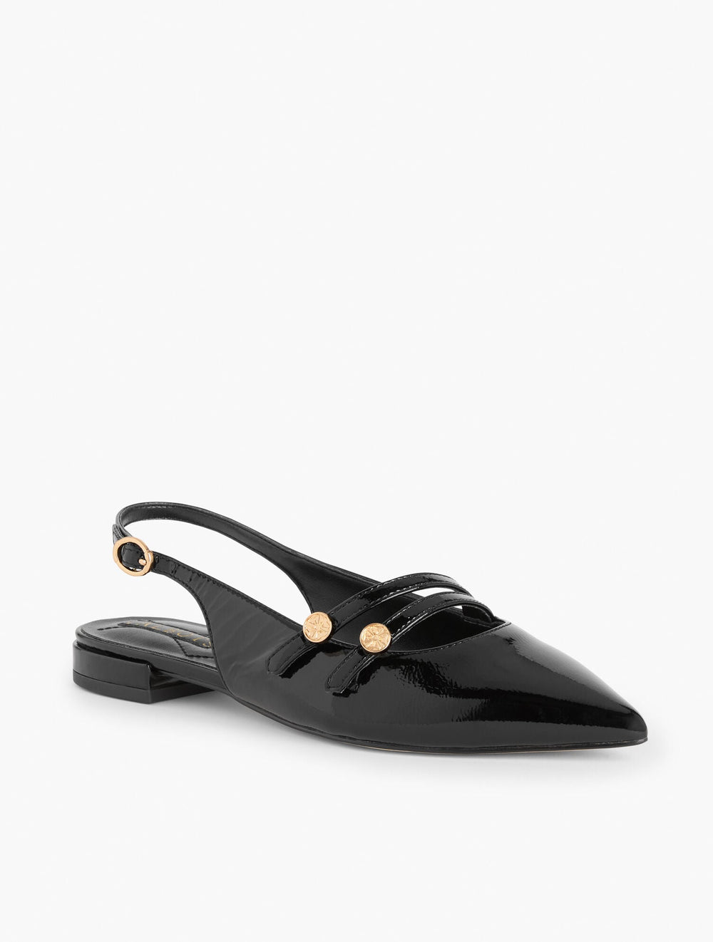 BLACK SCARLET PATENT SLINGBACK FLATS - CRINKLE | Talbots for sale