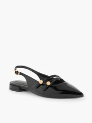 BLACK SCARLET PATENT SLINGBACK FLATS - CRINKLE | Talbots for sale