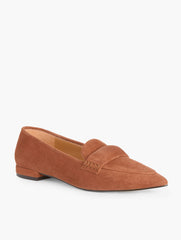 BLACK|COGNAC|KENDALL GREY|EGGPLANT SCARLET SUEDE POINTED TOE LOAFERS | Talbots online