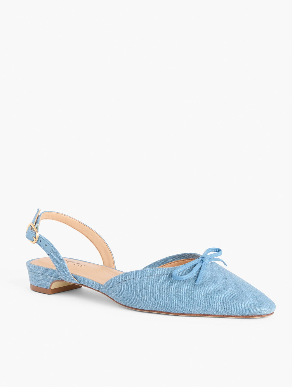 LIGHT BLUE SHELBY LINEN SLINGBACK FLATS | Talbots US