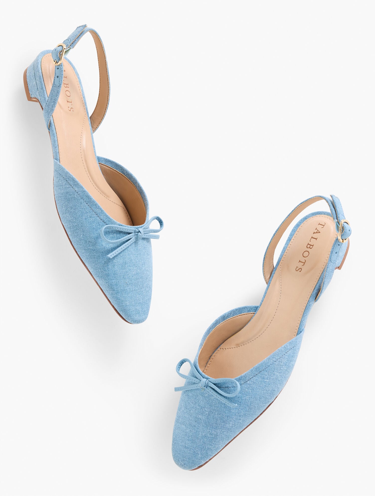 LIGHT BLUE SHELBY LINEN SLINGBACK FLATS | Talbots US