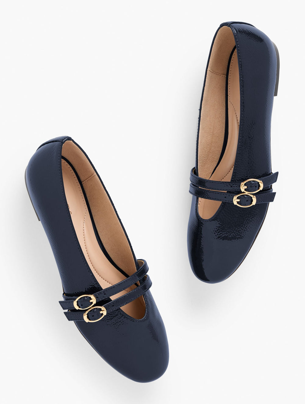 INDIGO BLUE VERA PATENT MARY JANE BALLET FLATS - CRINKLE | Talbots on sale