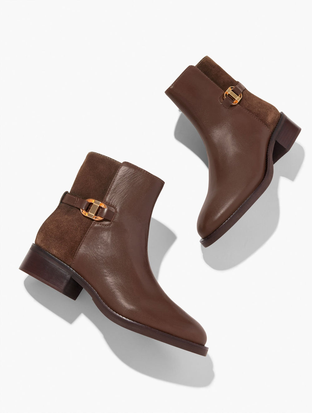BLACK|DARK WALNUT WAVERLY NAPPA ANKLE BOOTS | Talbots discount