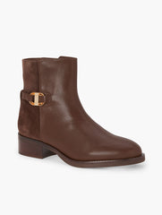 BLACK|DARK WALNUT WAVERLY NAPPA ANKLE BOOTS | Talbots discount