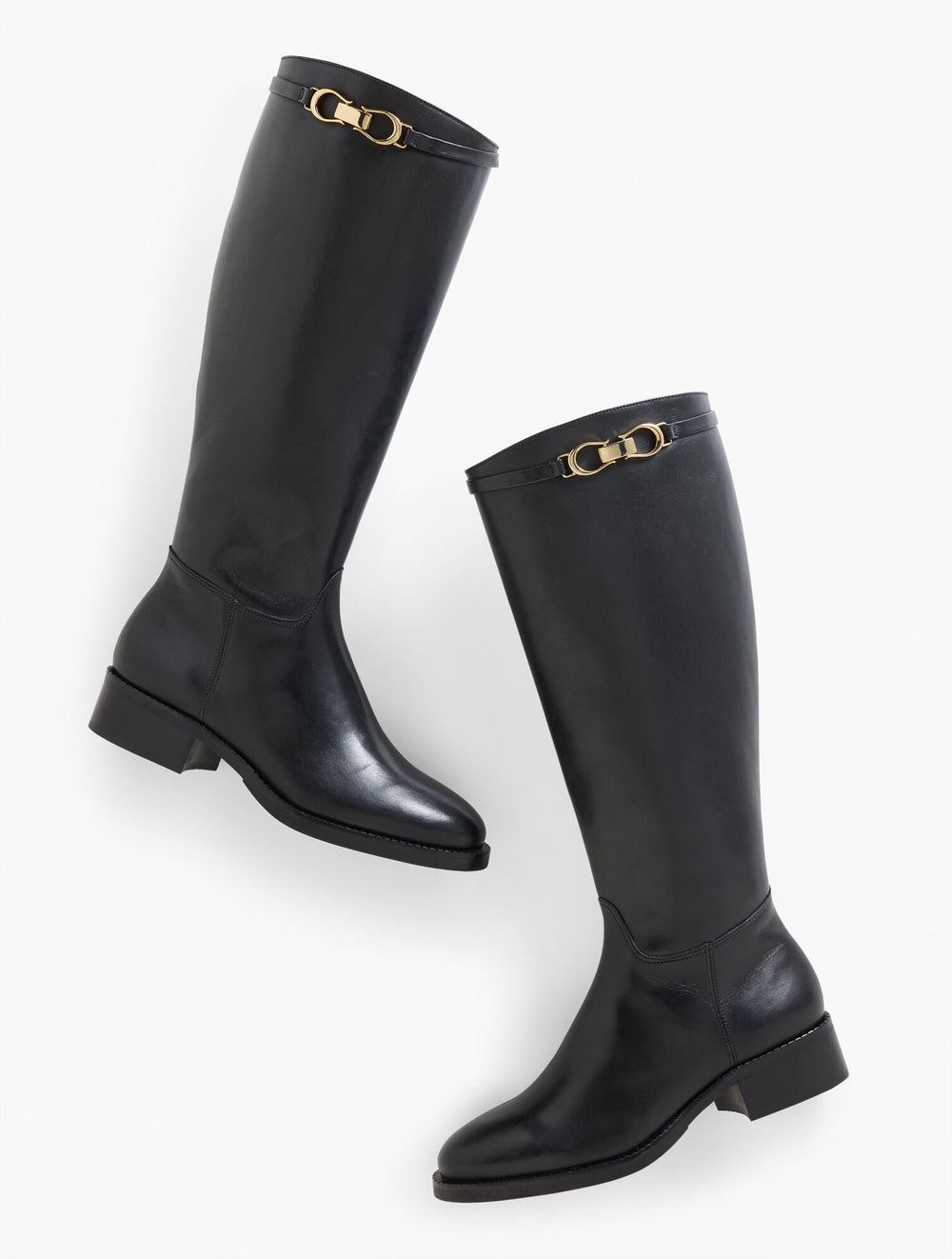BLACK|COGNAC WAVERLY VACHETTA TALL RIDING BOOTS | Talbots US