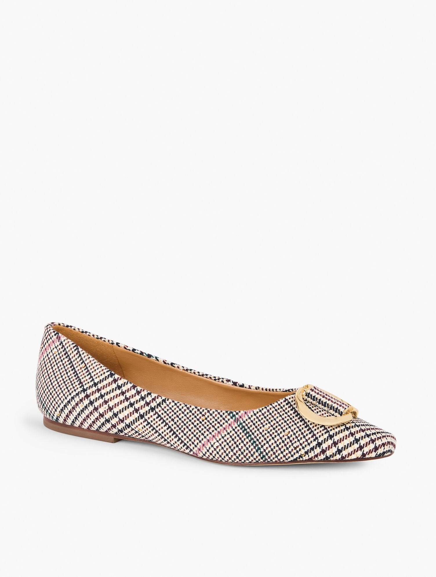 IVORY MULTI WHITLEY ORNAMENT BALLET FLATS - MANSFIELD PLAID | Talbots US