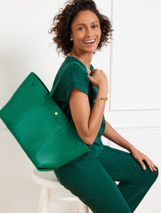 HAVANA TAN|LUSH GREEN|PORT WINE HARPER PEBBLE LEATHER TOTE | Talbots near me