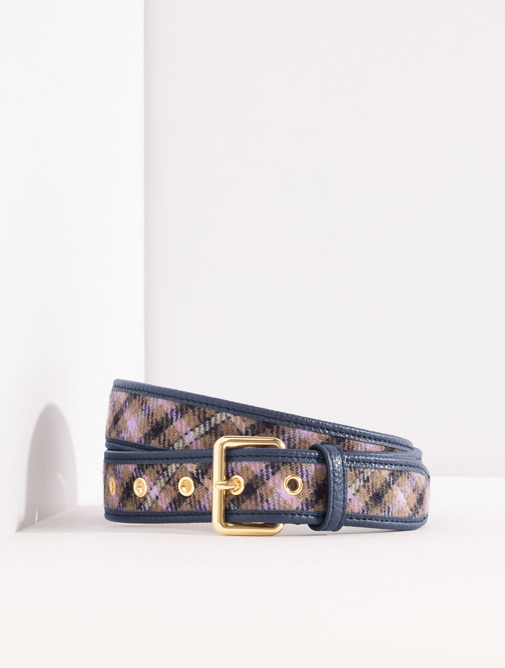 INDIGO BLUE/BURNT OLIVE PEMBERLEY PLAID BELT | Talbots discount