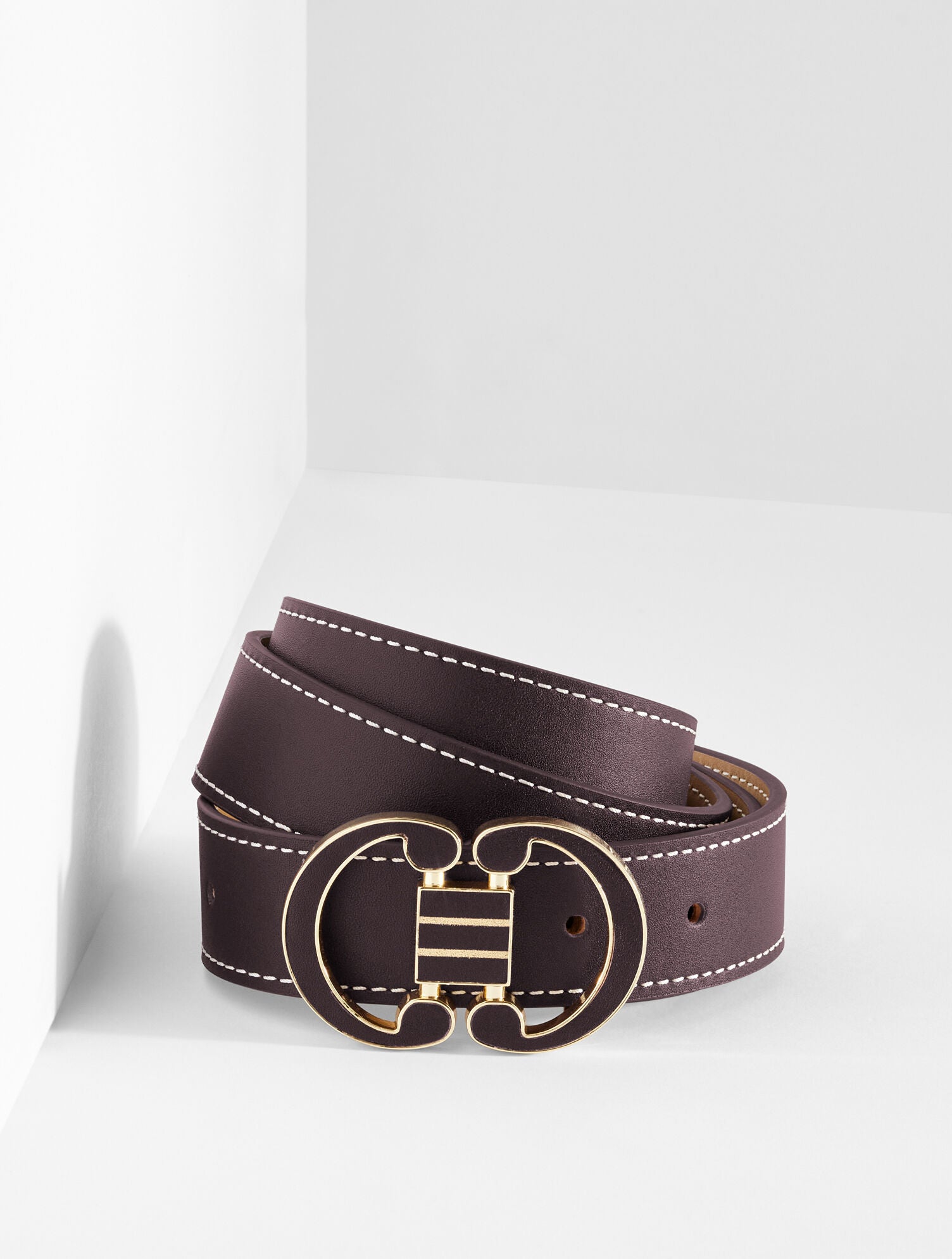 DEEP BURGUNDY LEATHER BELT | Talbots outlet