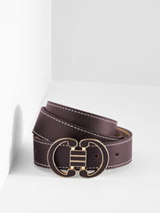 DEEP BURGUNDY LEATHER BELT | Talbots outlet