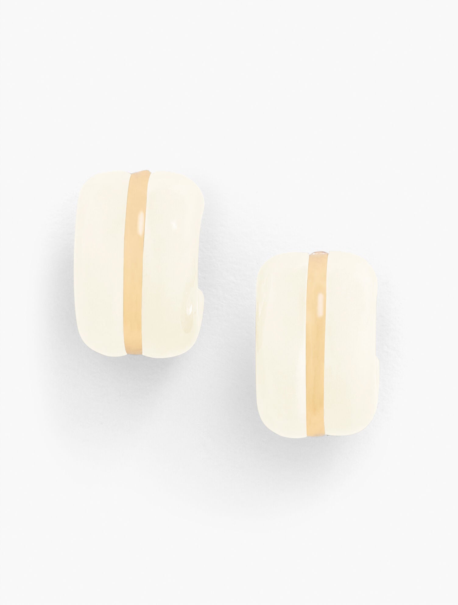 IVORY/GOLD RESIN HUGGIE HOOP EARRINGS | Talbots online