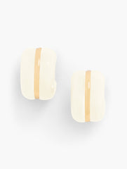 IVORY/GOLD RESIN HUGGIE HOOP EARRINGS | Talbots online