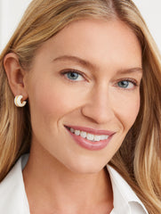 IVORY/GOLD RESIN HUGGIE HOOP EARRINGS | Talbots online
