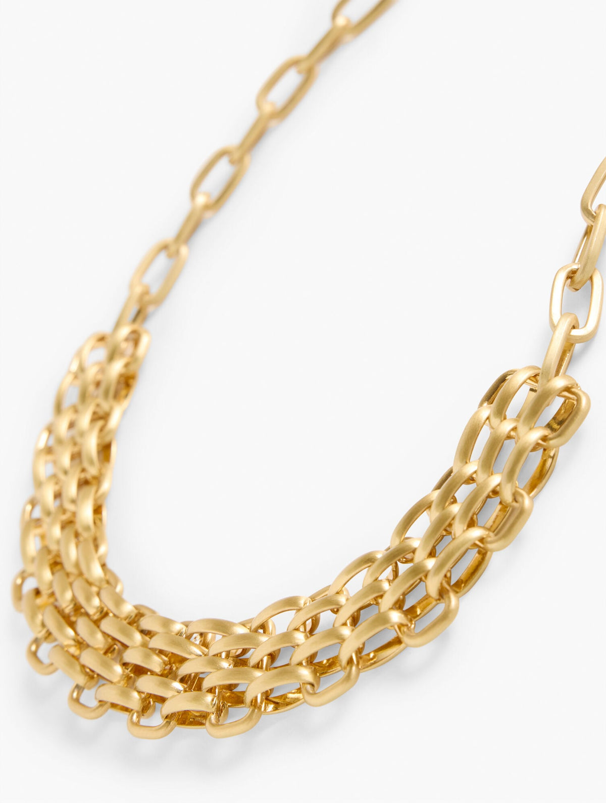 BRUSHED GOLD MIXED PANTHER CHAIN NECKLACE | Talbots outlet