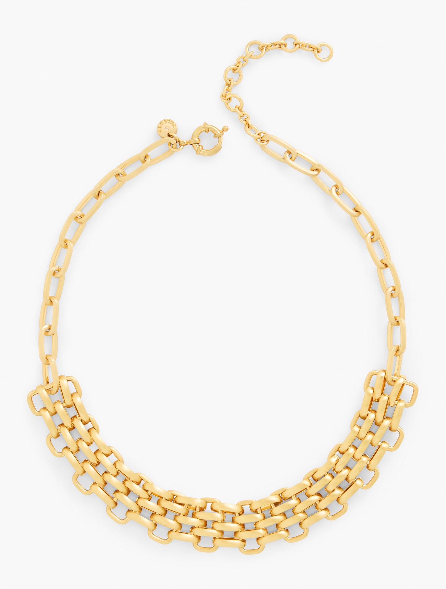 BRUSHED GOLD MIXED PANTHER CHAIN NECKLACE | Talbots outlet
