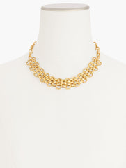 BRUSHED GOLD MIXED PANTHER CHAIN NECKLACE | Talbots outlet