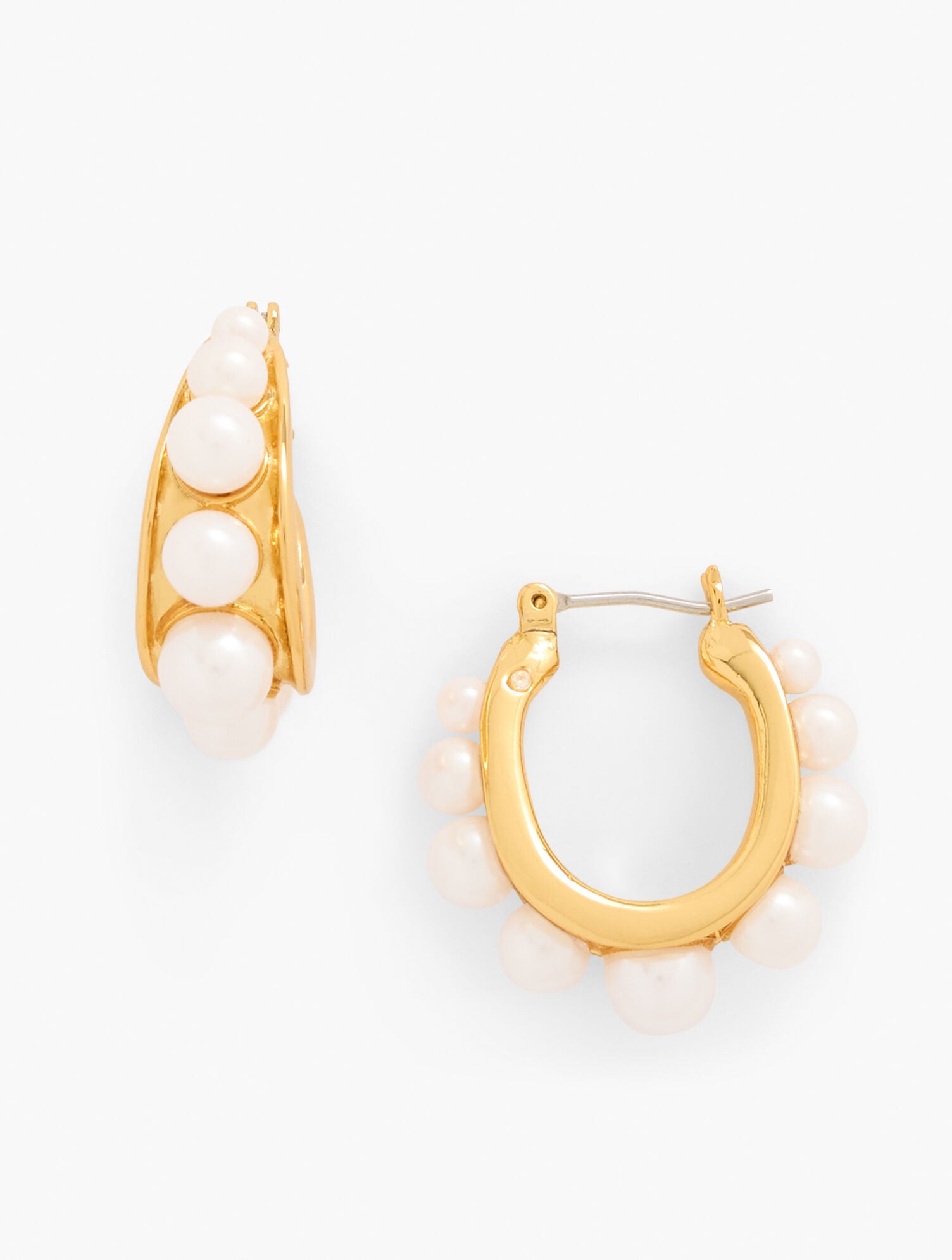 IVORY PEARL/GOLD PEARL GARLAND HOOP EARRINGS | Talbots near me