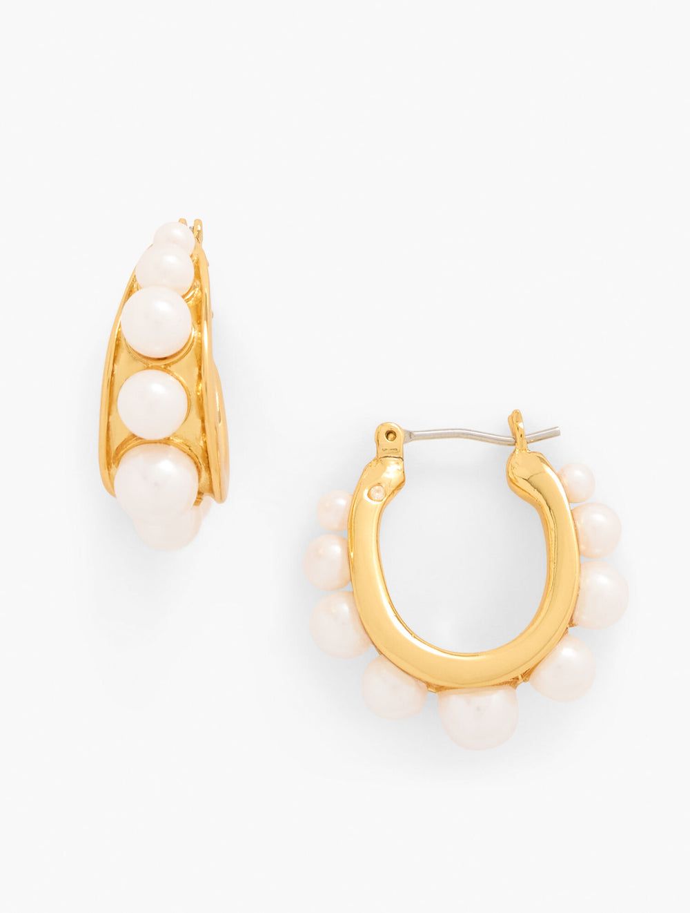 IVORY PEARL/GOLD PEARL GARLAND HOOP EARRINGS | Talbots near me