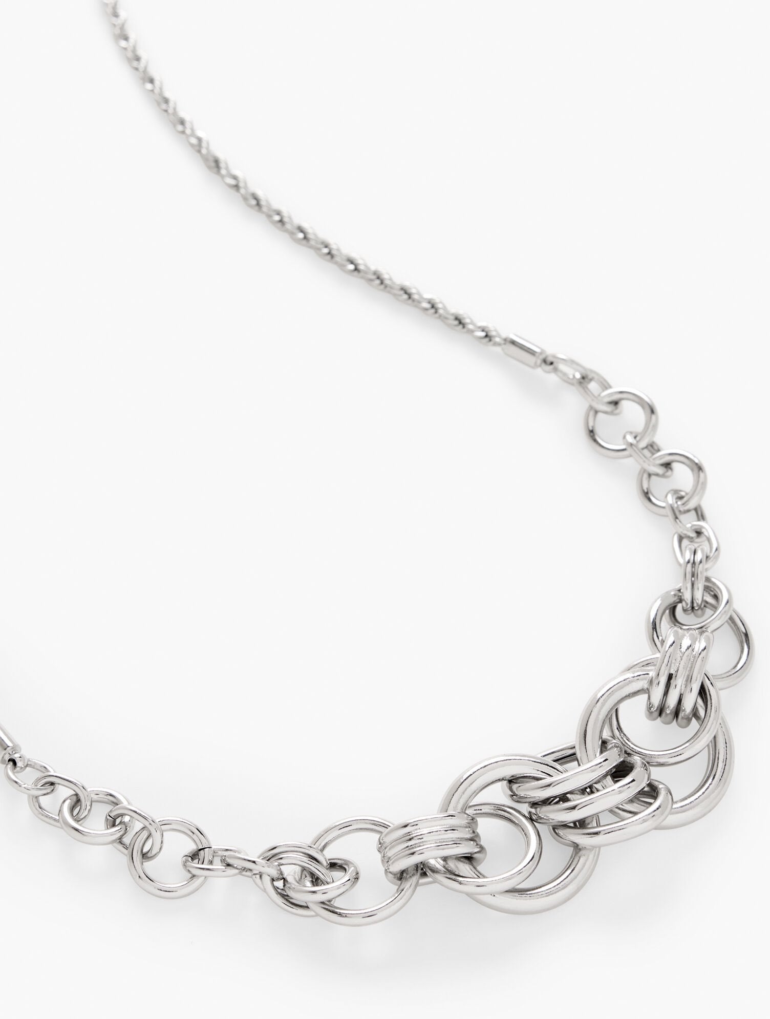 SILVER INTERLOCK SCULPTURAL NECKLACE | Talbots sale