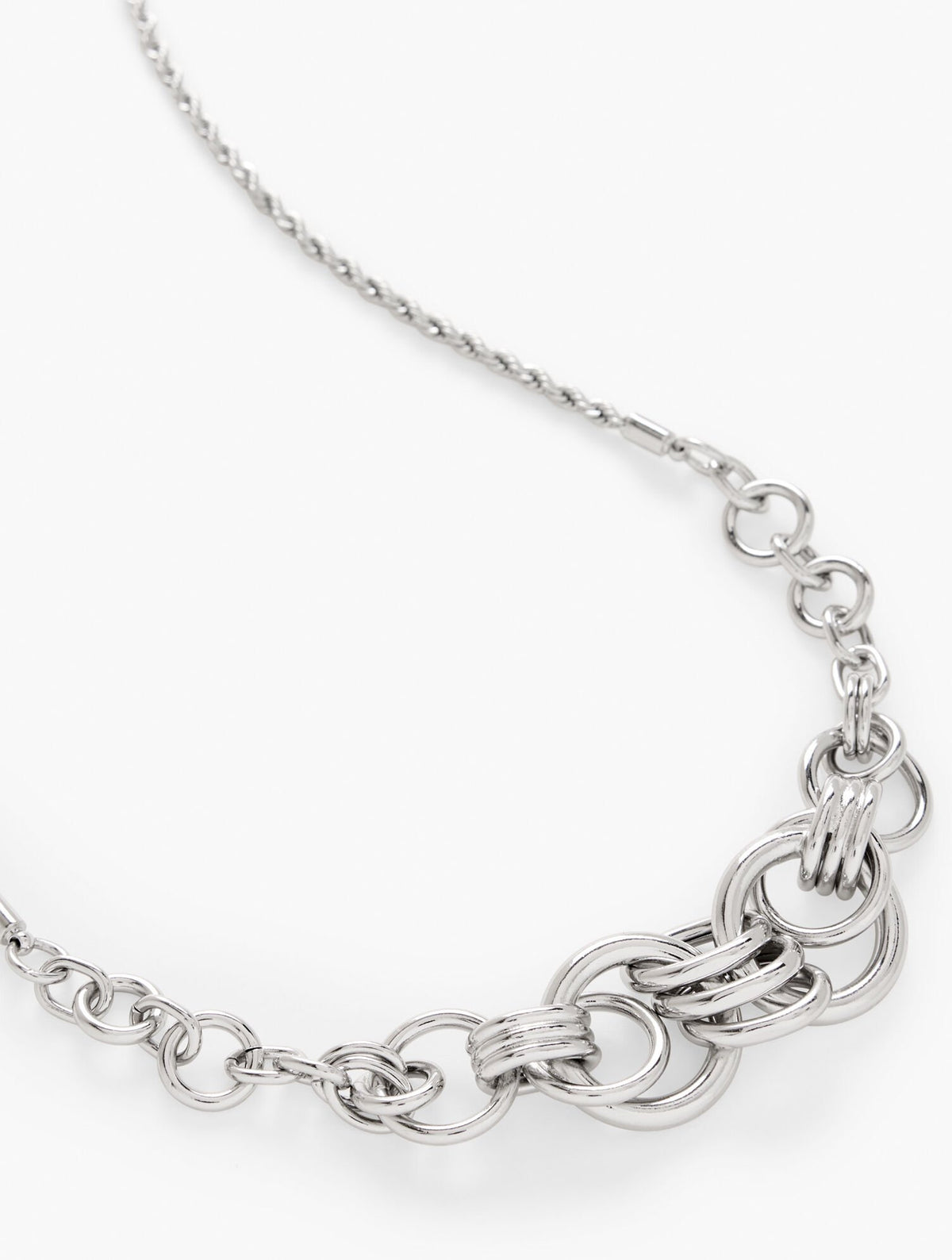 SILVER INTERLOCK SCULPTURAL NECKLACE | Talbots sale