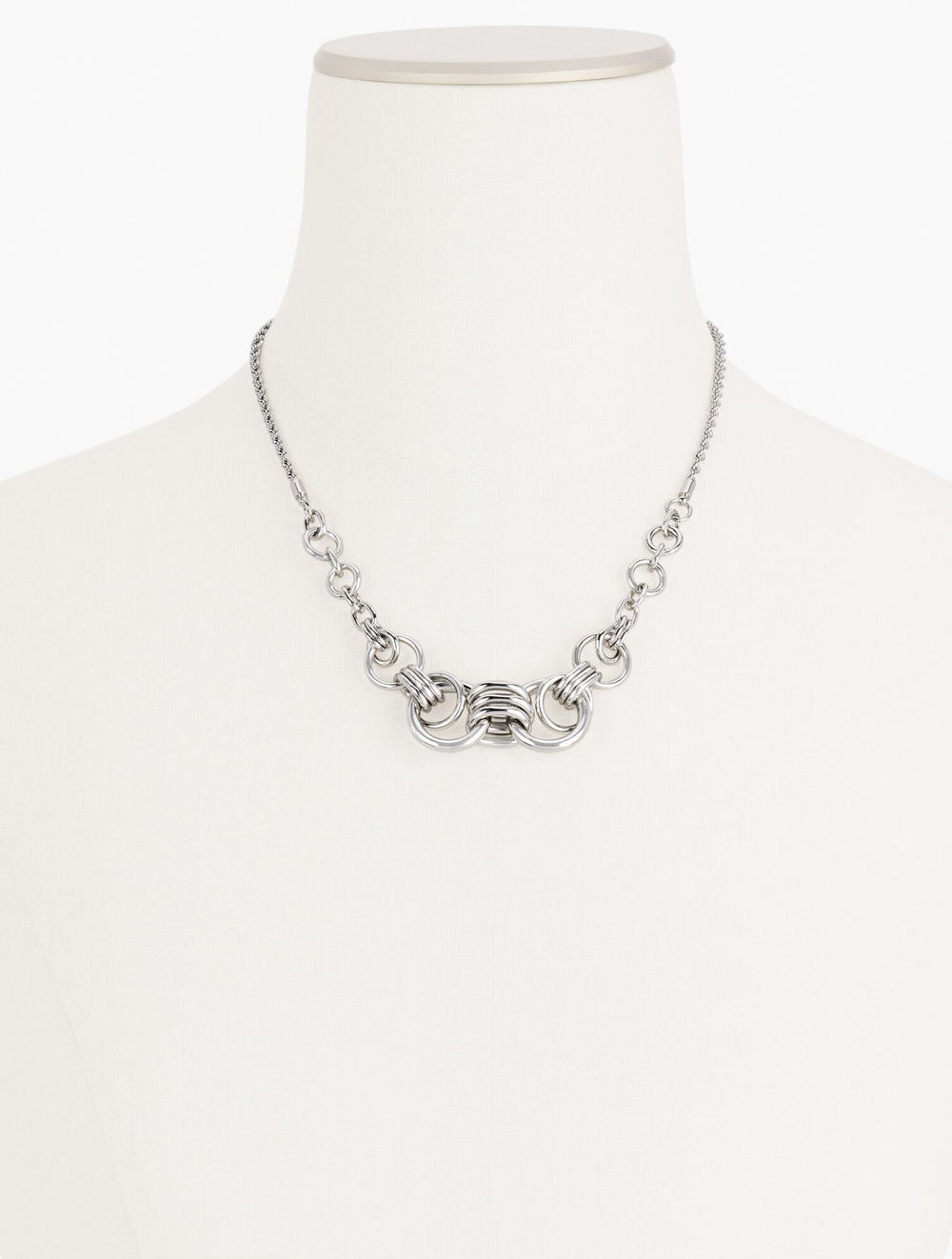 SILVER INTERLOCK SCULPTURAL NECKLACE | Talbots sale