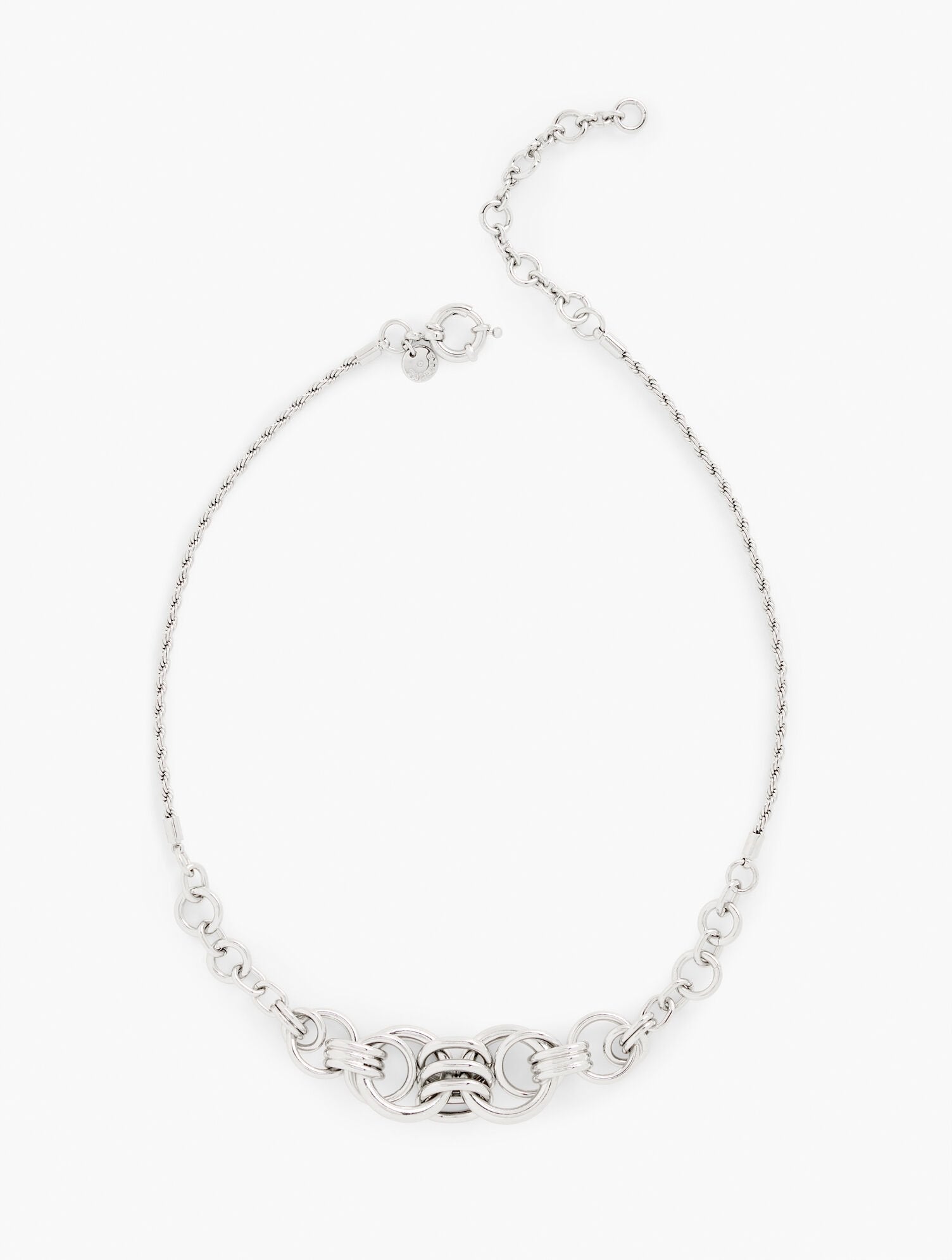 SILVER INTERLOCK SCULPTURAL NECKLACE | Talbots sale