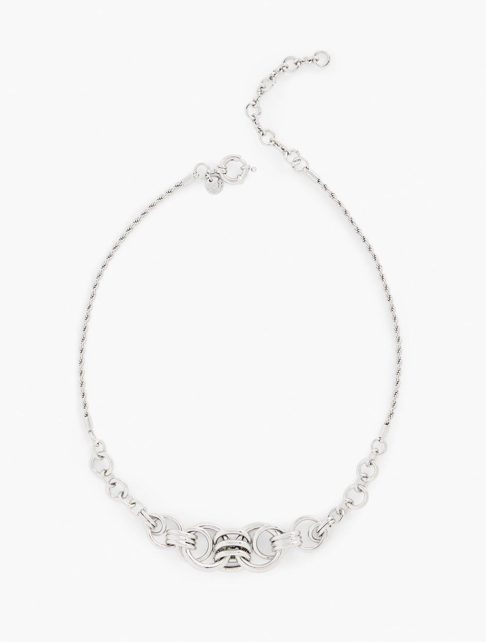 SILVER INTERLOCK SCULPTURAL NECKLACE | Talbots sale