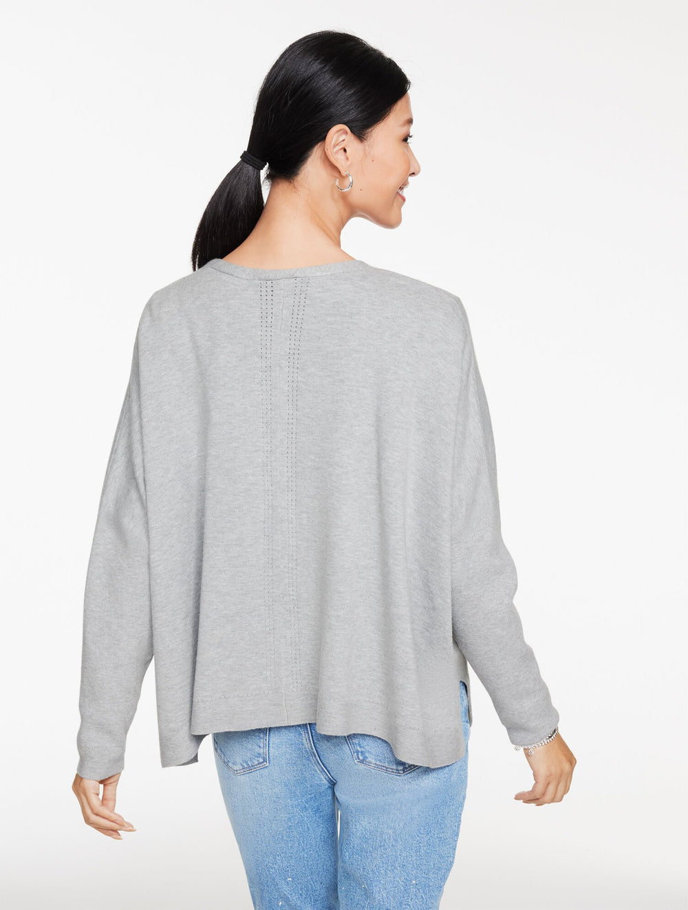 GREY SKY HEATHER GATHERED WAIST FLYAWAY CARDIGAN | Talbots for sale