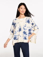 IVORY MULTI ROSETTE CHARM PONCHO | Talbots US