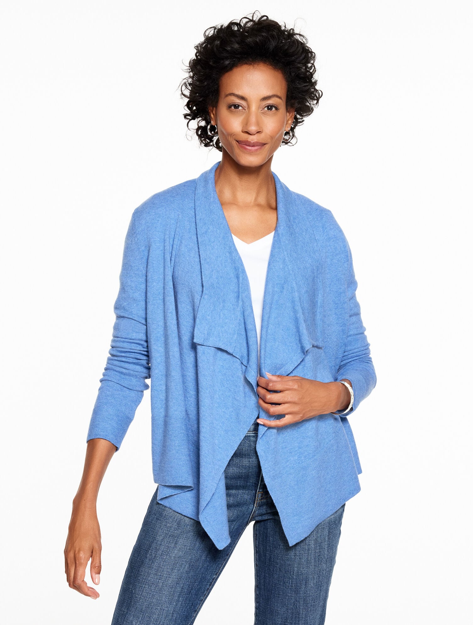 BLUE WAVE HEATHER METALLIC THREADED FLYAWAY - HEATHER | Talbots for sale