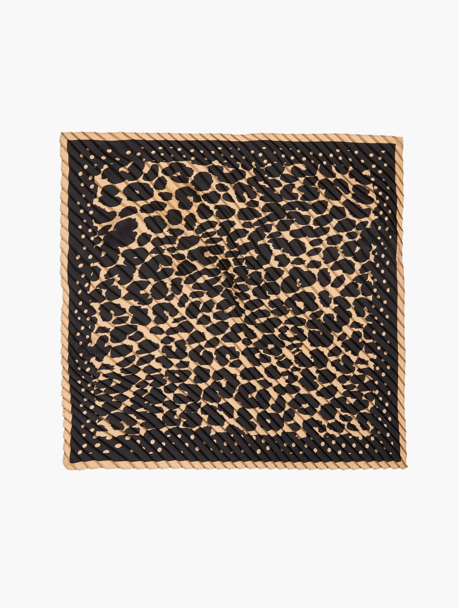 TOASTED COCONUT MULTI DOTS & ANIMAL PLEATED SILK SQUARE SCARF | Talbots US