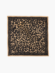 TOASTED COCONUT MULTI DOTS & ANIMAL PLEATED SILK SQUARE SCARF | Talbots US